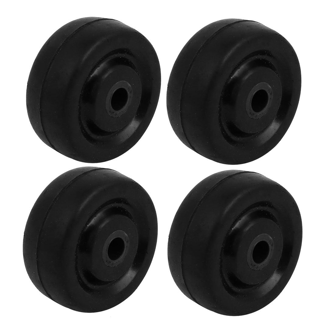 1.5-inch Diameter Rubber Wheel Skateboard Trolley Caster Pulley Black 4pcs