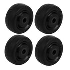 1.5-inch Diameter Rubber Wheel Skateboard Trolley Caster Pulley Black 4pcs