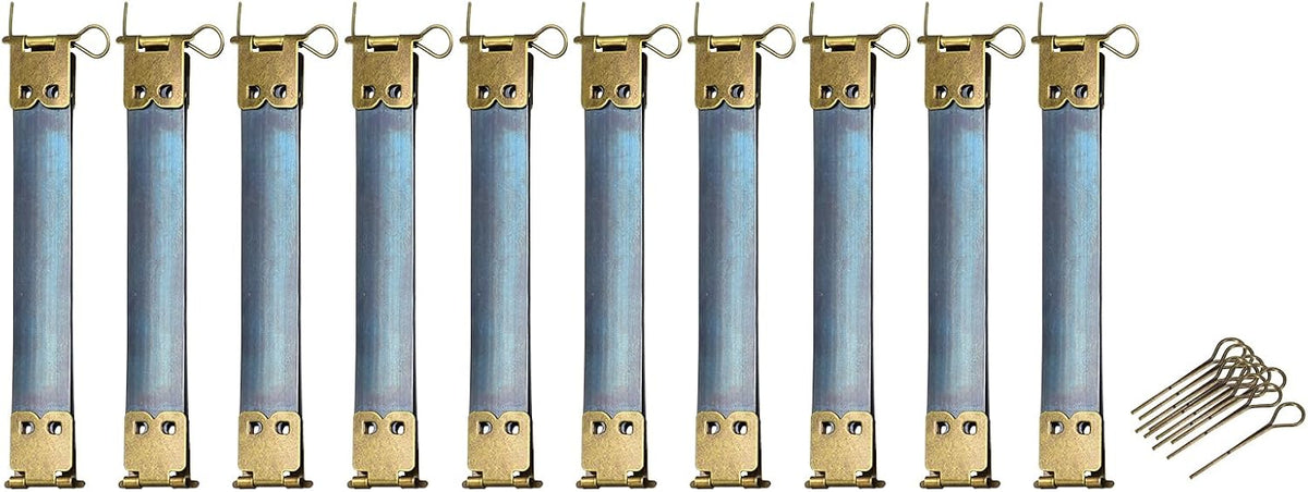 Metal Internal Flex Frames, 10Pcs 100mm/3.94" Long Lock Frame Kiss Lock Clasp Bag Frame, Hinges Spring Clip Hook for DIY Purse Handle Bag Making Sewing Craft (Bronze)