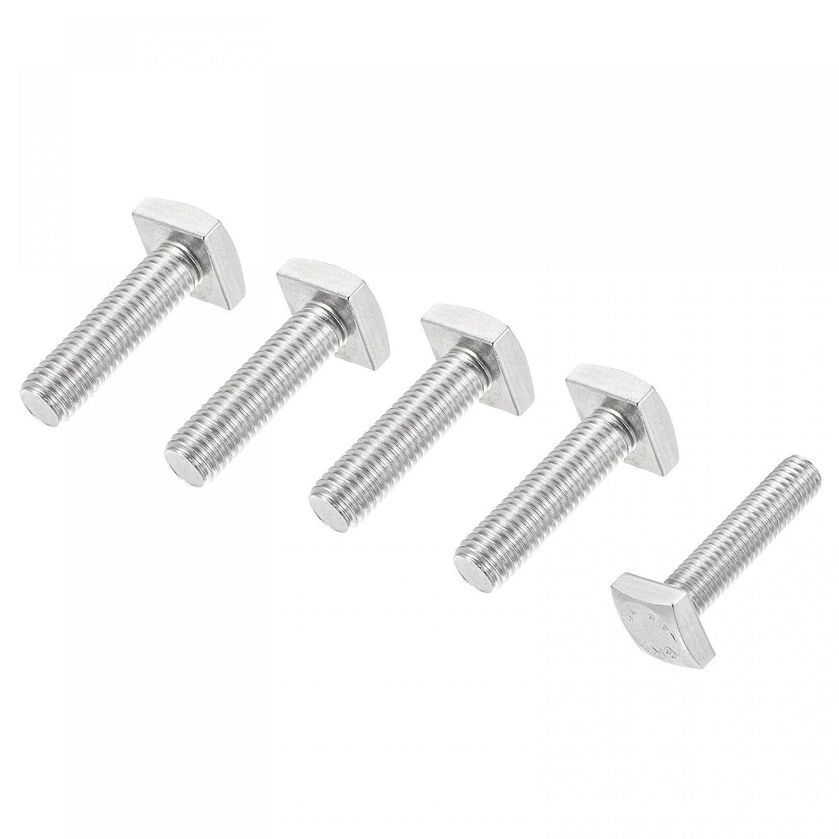 Square Head Bolt, 5pcs M10x40mm Fully Thread 304 Stainless Steel Grade C Square Machine Screws