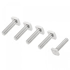 Square Head Bolt, 5pcs M10x40mm Fully Thread 304 Stainless Steel Grade C Square Machine Screws