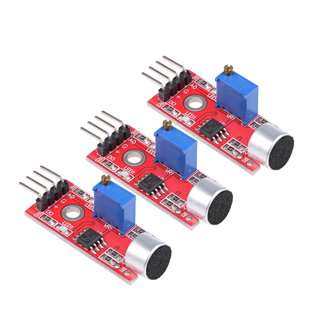 Microphone Sound Sensor Voice Detection Module with Digital and Analog Out for DIY Projects 3pcs
