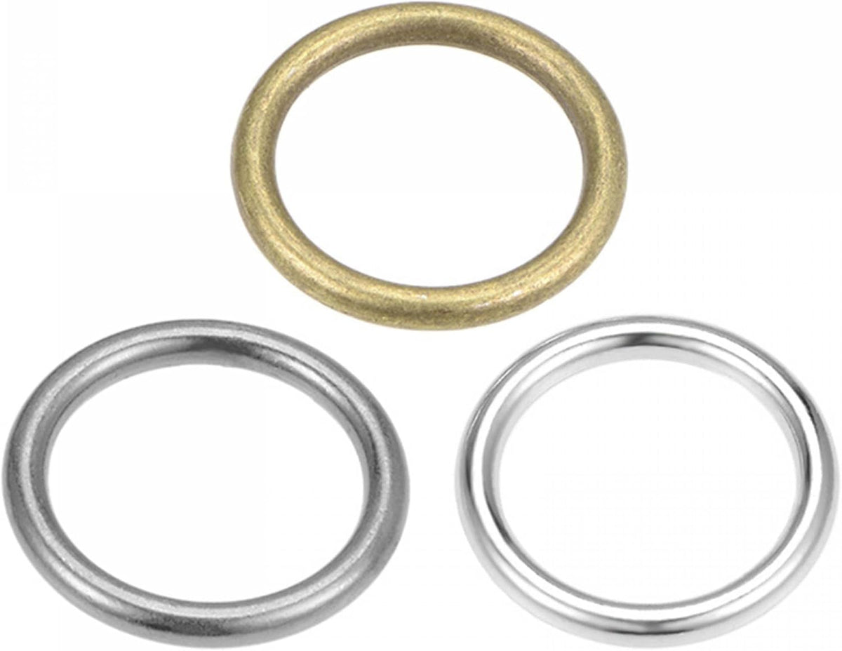 O Ring Buckle, 20mm ID Zinc Alloy Silver Tone, Black, Bronze Tone Fasteners for Bag DIY 30 Pcs