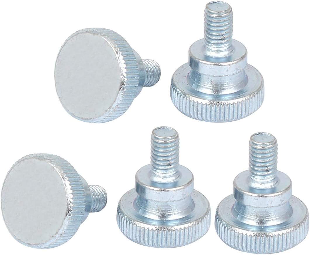 18mm Long M5x8mm Zinc Plated Metric Flat Knurled Head Thumb Screws Bolts 5 Pcs