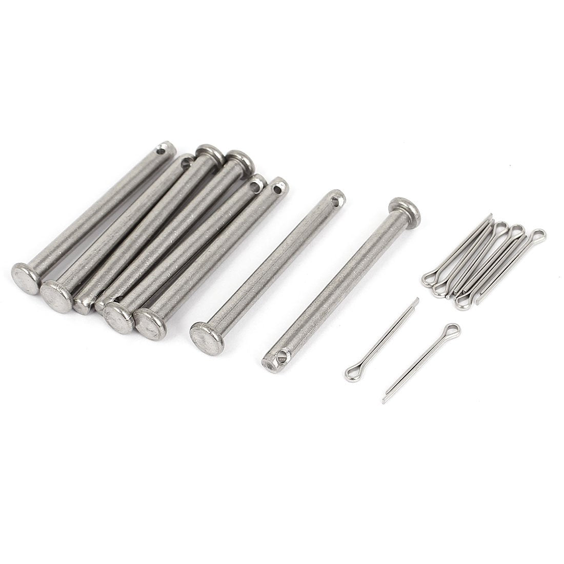 a15070600ux0080-DM 304 Stainless Steel Flat Head Round Clevis Pins Fastener, M4 x 40 mm (Pack of 8)