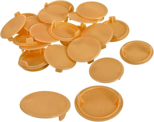20Pcs Låsehuldekover, 35mm(1 3/8") Dia Plastik Skjult Huldekover Runde Flade Kapper til Møbler Skab Kabinet, Orange