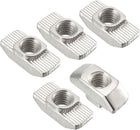 Sliding T Slot Nuts, M6 Half Round Roll in T-Nut for 4040 Series Aluminum Extrusion Profile, Carbon Steel Nickel-Plated, Pack of 30