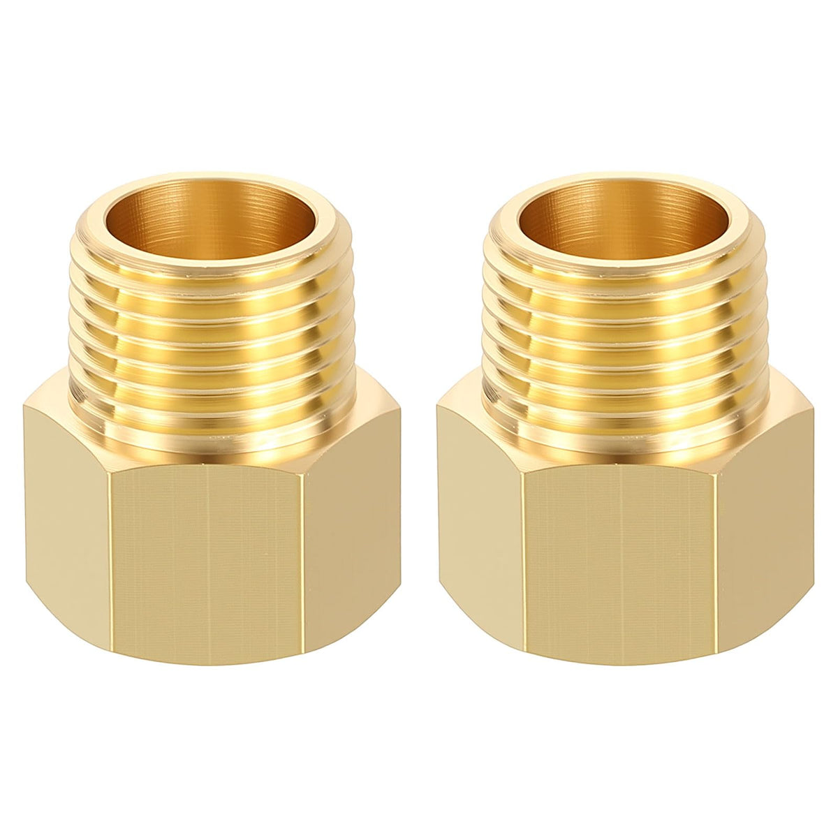 LinkMejor 2PCS 1/2" FNPT x 1/2" MNPT Delikli Bakır Hex Uzatma Adaptörler