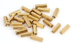 M3 x 15mm Female Threaded Brass Hex Standoff Pillar Spacer Nut 25pcs