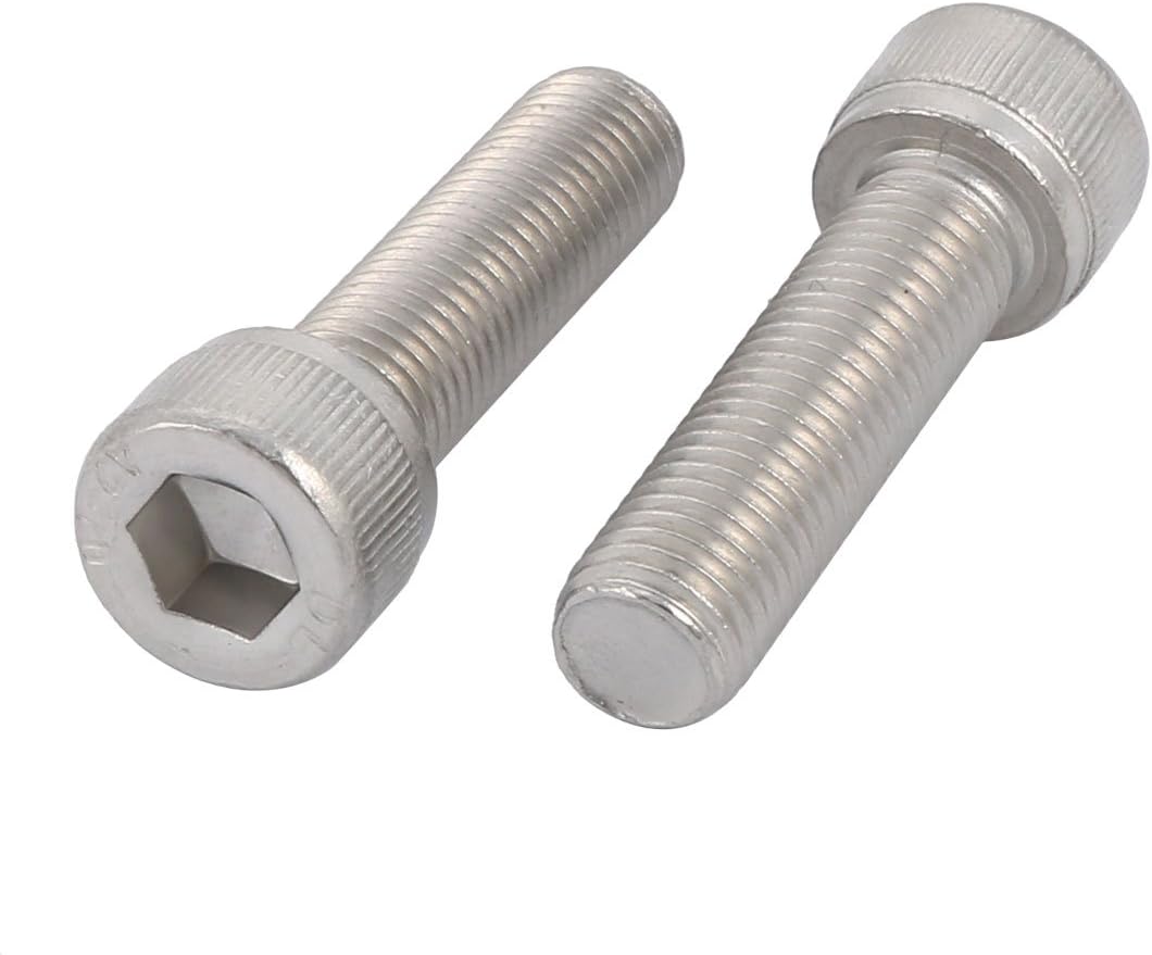M10x35mm 1.25mm Pitch 304 Stainless Steel Hex Socket Head Cap Screws Bolts 2pcs