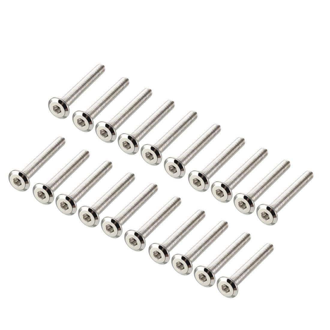 M6x45mm Furniture Bolts Hex Socket Screws Fastener Carbon Steel 20pcs