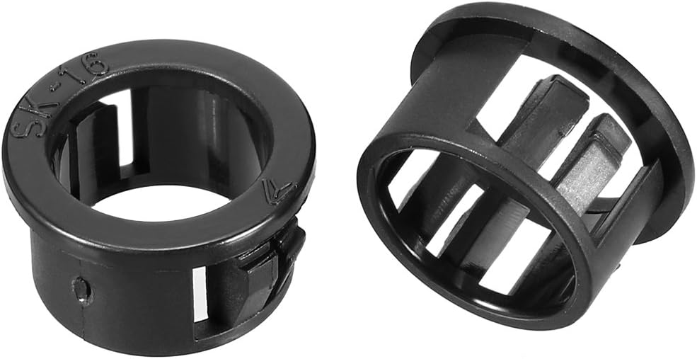 10pcs 16mm Mounted Dia Cable Hose Snap Bushing Grommet Protector Black