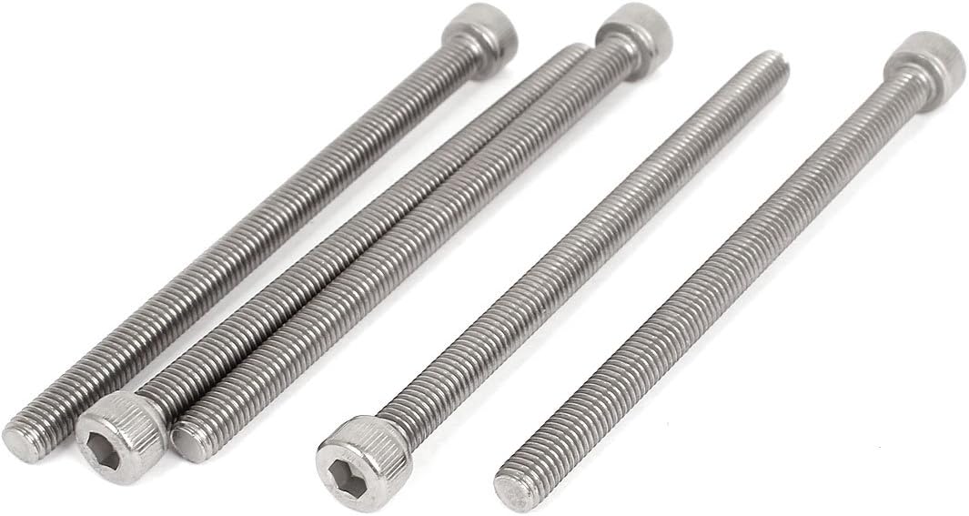 M8x120mm 1.25mm Pitch Stainless Steel Hex Socket Head Cap Screws 5pcs