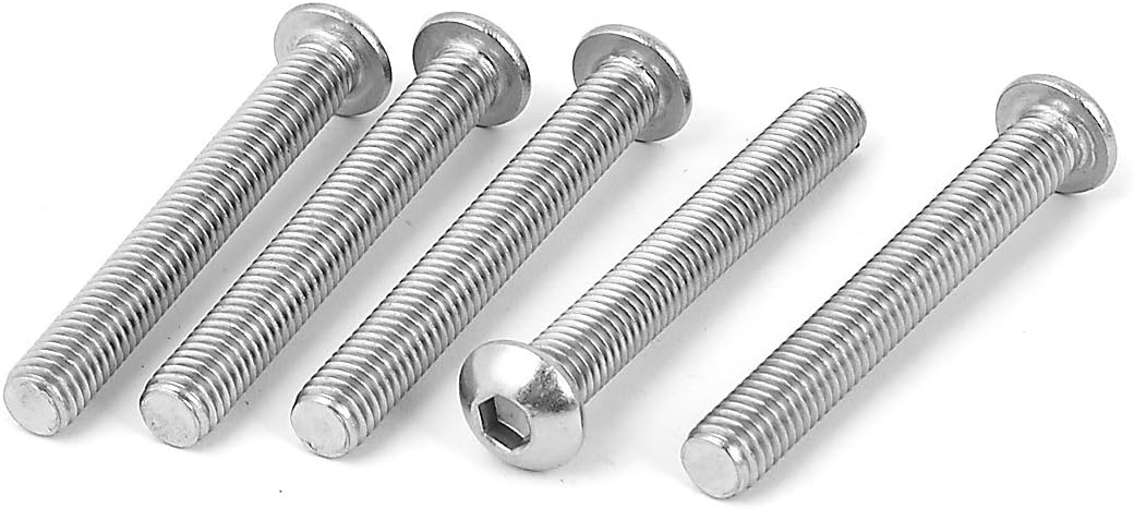 M8 x 60mm Stainless Steel Button Head Socket Cap Screw 5 Pcs