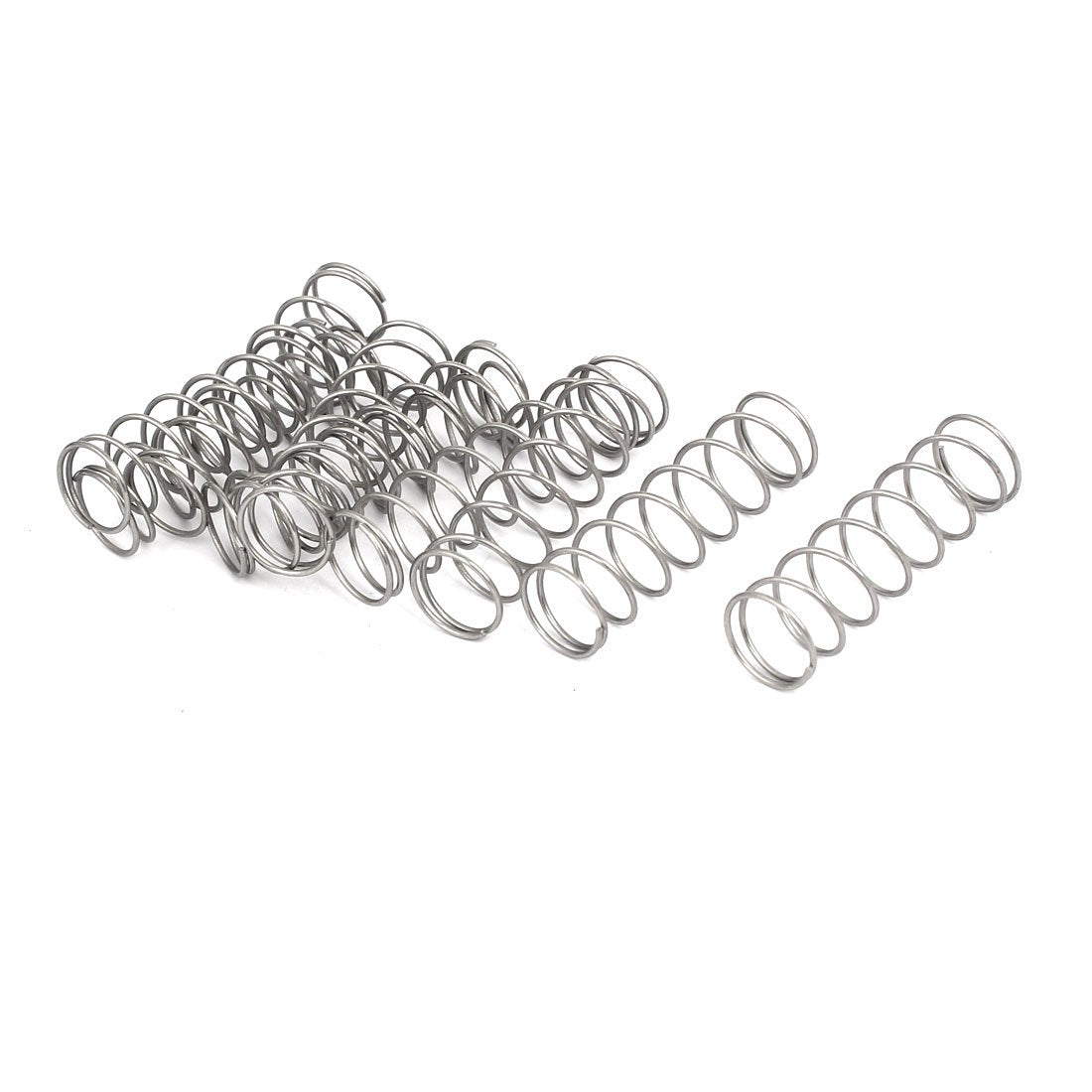Compression Spring,304 Stainless Steel,12mm OD,0.8mm Wire Size,40mm Free Length,Silver Tone,10Pcs
