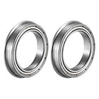 F6702ZZ Flanged Ball Bearing 15x21x4mm Double Metal Shielded (GCr15) Chrome Steel Flange Rip Bearings 2pcs