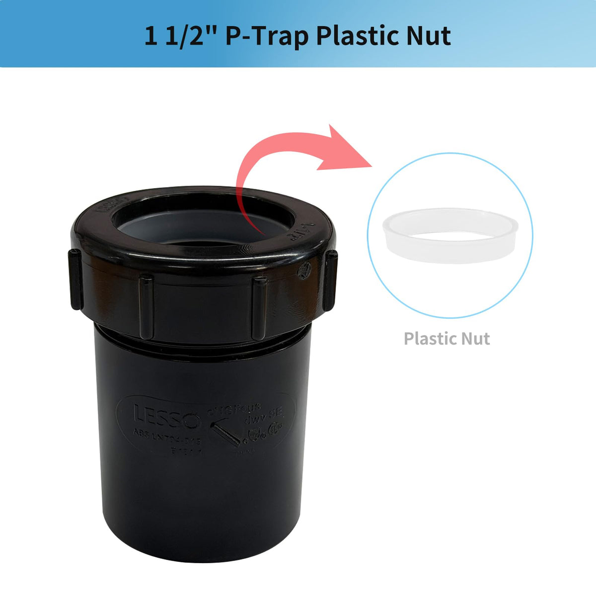 LESSO ABS P Trap Tengah Dapat Disesuaikan 1 1/2 Inch, untuk RV Saluran Kamar Mandi Kamar Dapur Sink