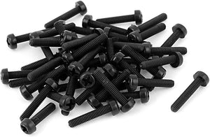 M3 x 15mm Plastic Phillips Pan Head Machine Screws Black 50 PCS