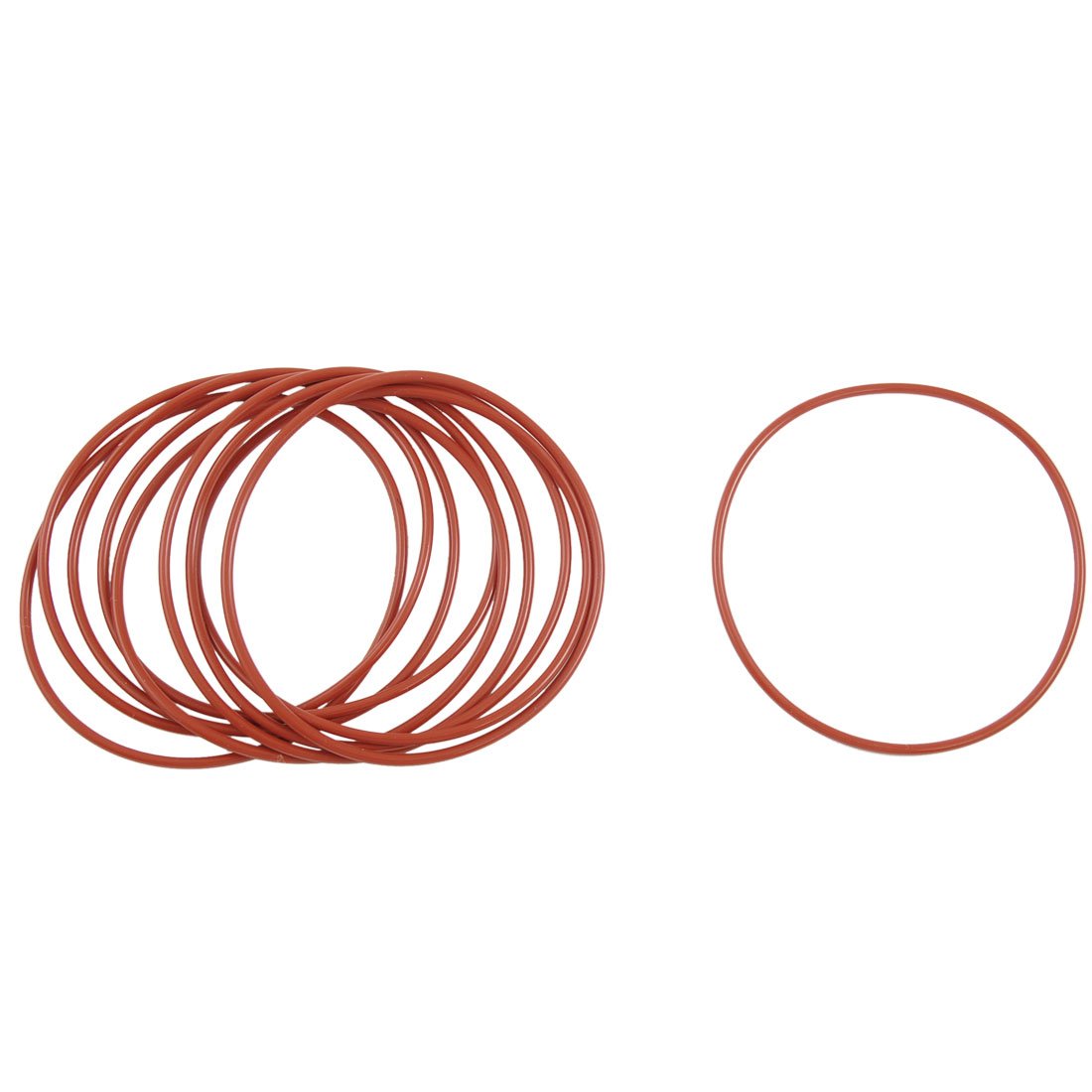 10 Pcs 68mm OD 2mm Thickness Dark Red Silicone O Ring Oil Seal Gasket