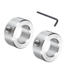 2 Pcs Set Screw Shaft Collar 3/4""Bore, 304 Stainless Steel Shaft Collars, 1-1/4""OD, 9/16""Thickness, Axle Collar Clamp with a Hex Wrench, Silver Tone