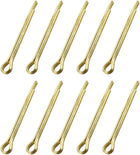Split Cotter Pin - 3mm x 30mm (1/8 inch x 1 3/16 inch) Solid Brass 2-Prongs Gold Tone Fastener Clip Key 10Pcs