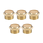 3/8 PT Sintered Bronze Exhaust Muffler with Brass Body Flat 5pcs