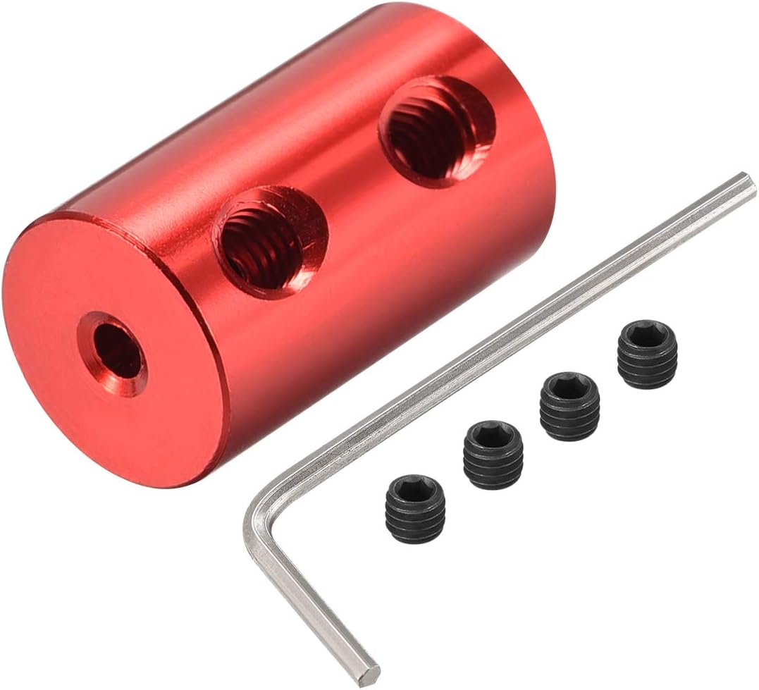 2mm to 1/8 Inch Bore Rigid Coupling Set Screw L20XD12 Aluminum Alloy,Shaft Coupler Connector,Motor Accessories,Dark Red