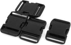 LinkMejor Plastic Luggage Side Quick Release Buckle 50mm Band 4pcs Black