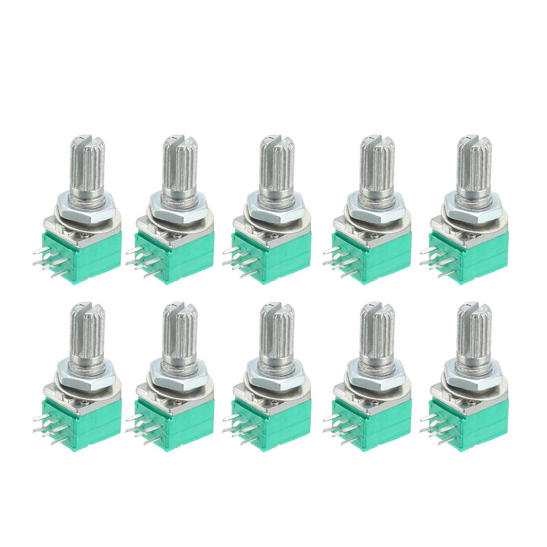 RK097G 50K Ohm Variable Resistors Dual Turn Rotary Carbon Film Taper Potentiometer 10pcs
