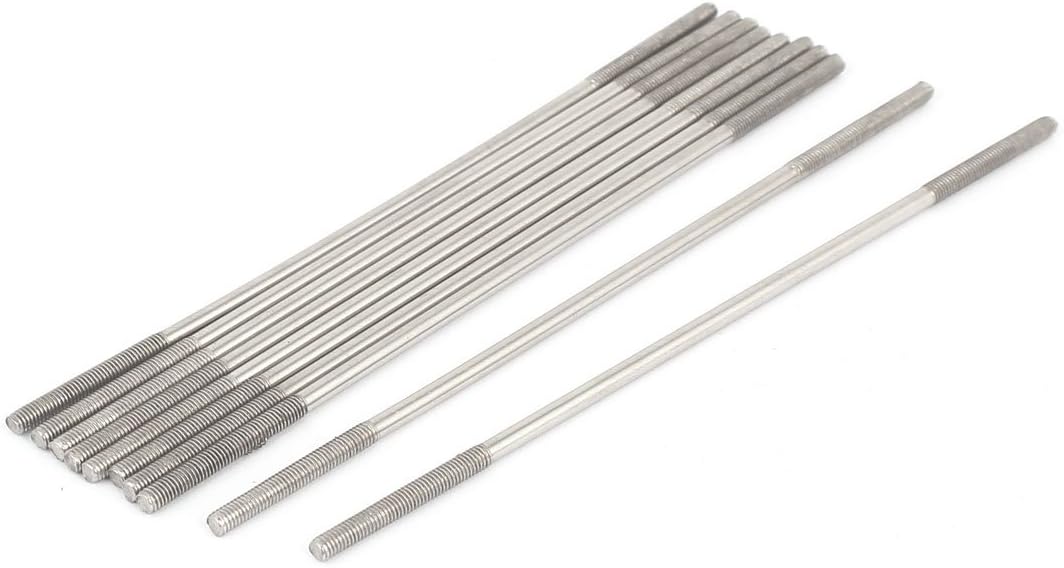 M3x120mm 304 Stainless Steel Double End Threaded Stud Screw Bolt 10pcs