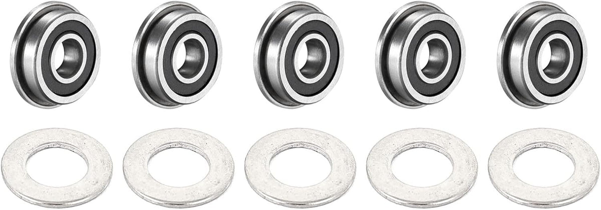 M5x10mmx1mm Round Flat Washer 100pcs and 5x13x4mm Double Sealed Chrome Steel Bearing 10pcs