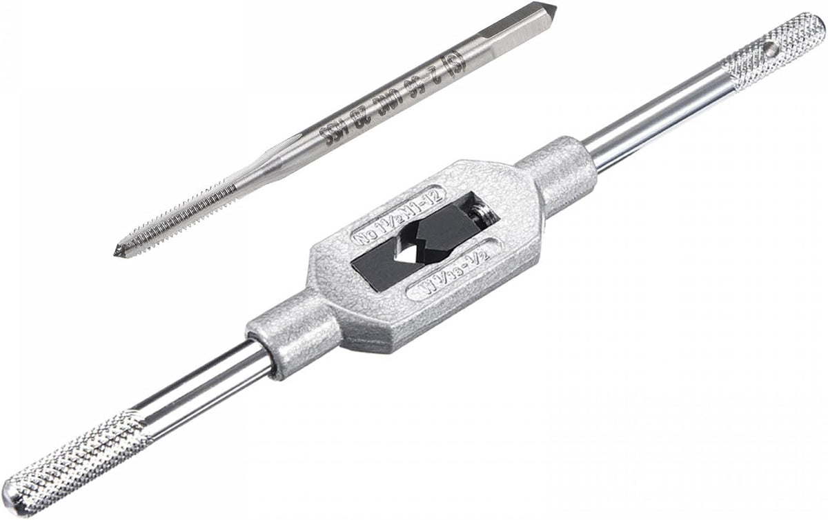 M1-M12 Adjustable Tap Wrench Handle and 2-56 UNC Machine Tap,Tapping Reamer Hand Tool High Speed Steel Screw Thread Threading Milling Taps,3pcs