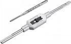 M1-M12 Adjustable Tap Wrench Handle and 2-56 UNC Machine Tap,Tapping Reamer Hand Tool High Speed Steel Screw Thread Threading Milling Taps,3pcs
