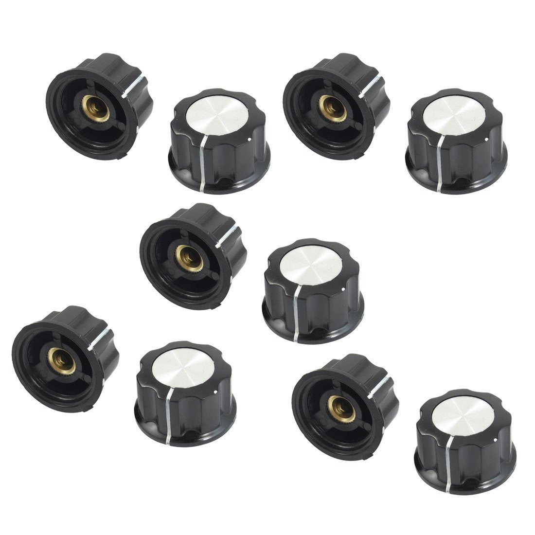 10 Pcs 34mm Top Rotary Knobs for 6mm Dia. Shaft Potentiometer