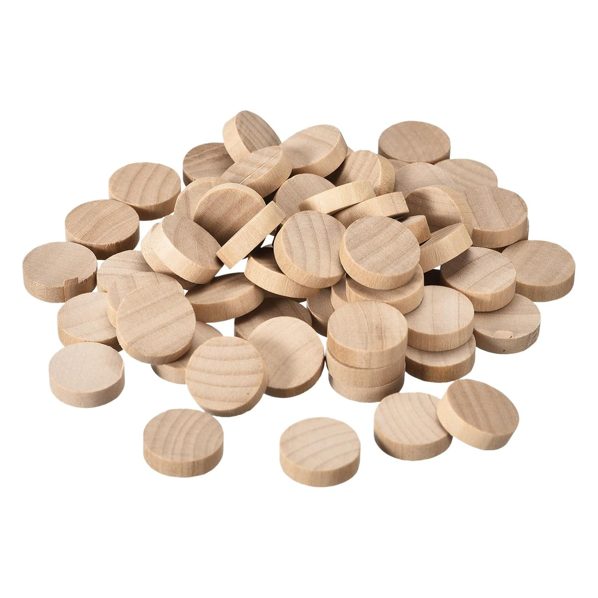 60Pcs Flat Head Wood Plugs, 23/32 Inch Wooden Button Screw Plug Wood Plugs Screw Hole Covers for Furniture Tables Chairs