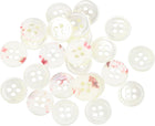 25 Pcs Natural Shell Buttons, 4 Hole Mother of Pearl Buttons 11.5mm Sewing Craft Buttons for Shirt Sewing DIY Crafts Decoration, White/Red