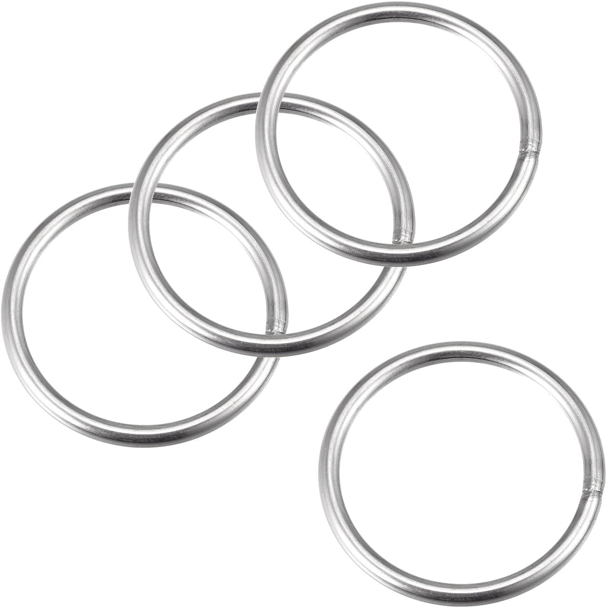 304 Stainless Steel Welded O Ring 60mm(2.36") Outer Dia. 5mm Thickness 4pcs