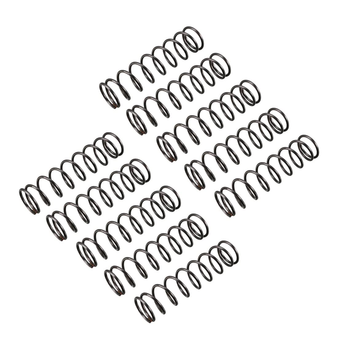 Compression Spring - 1.2mm Wire Dia, 13mm OD, 50mm Free Length Spring Steel Extension Spring,Black,10Pcs