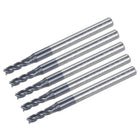 5pcs End Mill 3/32" x 9/32" 4 Flutes Spiral Helical Groove Tungsten Steel Straight Shank CNC Milling Bits for Aluminum Steel Cutting Metalworking