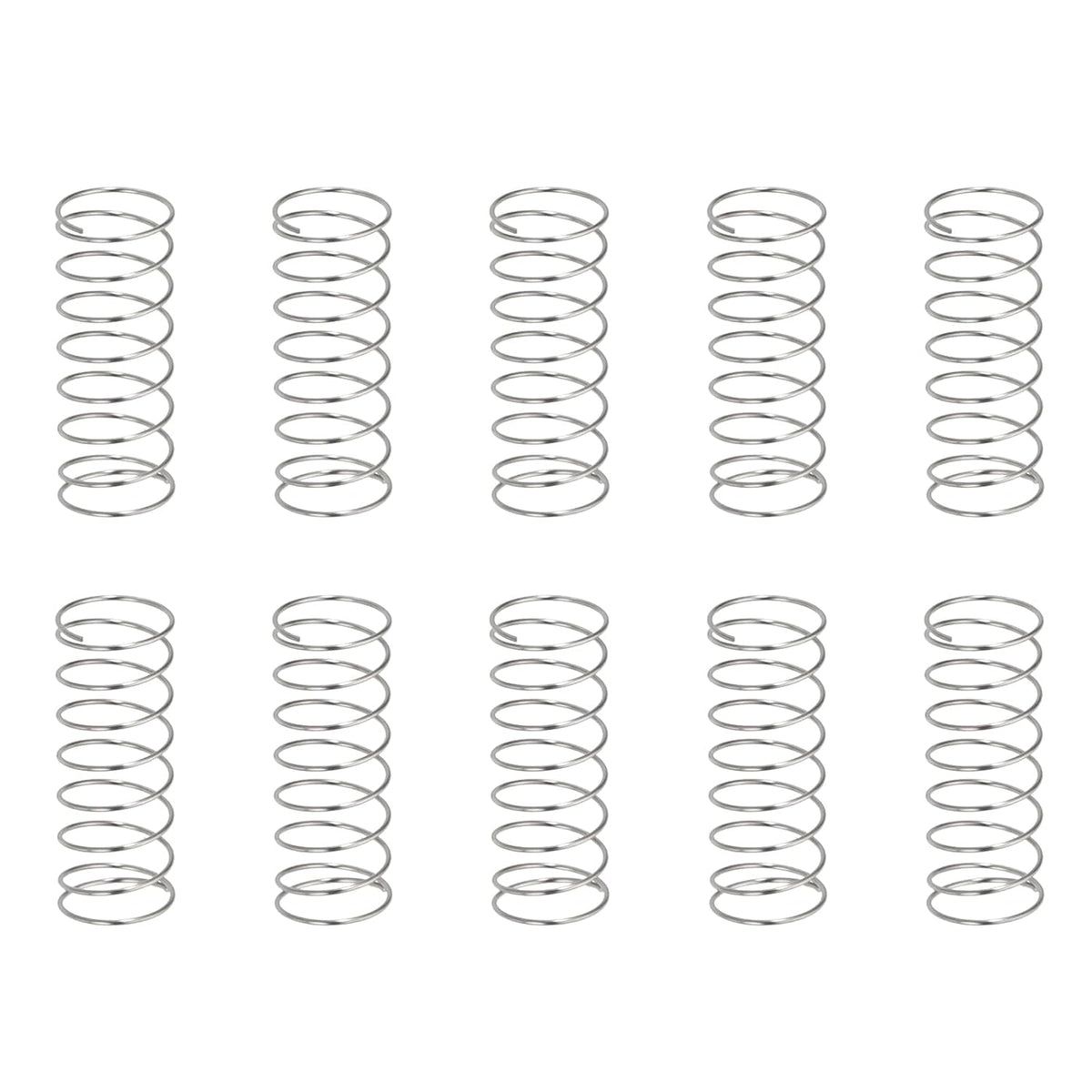 10Pcs Compression Springs, 0.2mm Wire Diameter x 4mm OD x 10mm Length 304 Stainless Steel Extension Spring Ballpoint Pen Pressure Springs for Shop Home Repairs, Silver