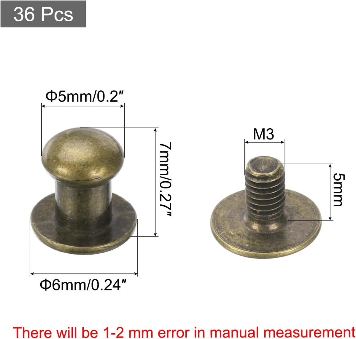 36 Pcs Mini Runde Knöpfe, 6mm Kleine Schrankgriffe, Schrankknöpfe Griffe Zieher für Schrank Schrank Schmuckkiste Geschenkboxen, Bronze
