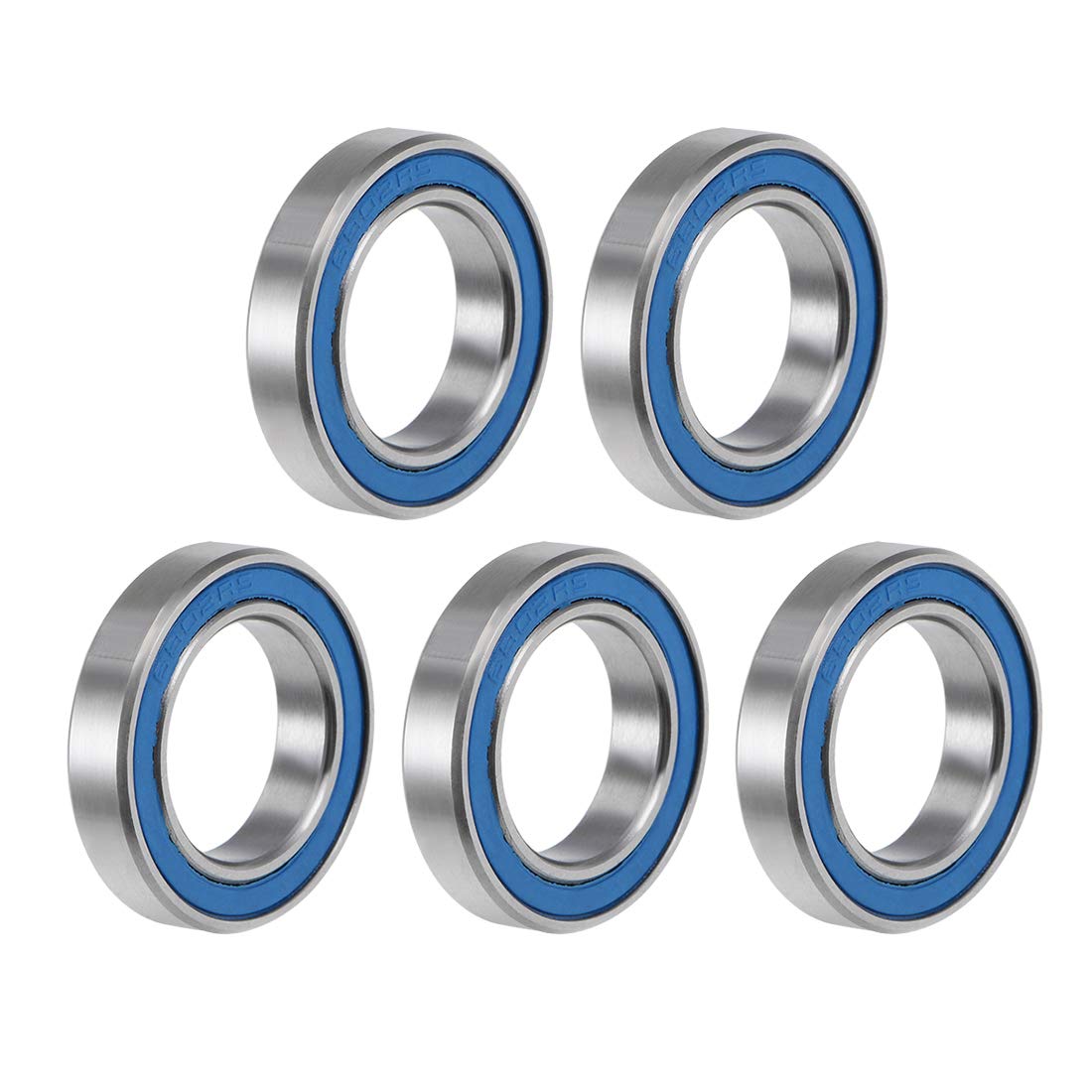 6802-2RS Deep Groove Ball Bearing 15x24x5mm Double Sealed ABEC-3 Bearings 5-Pack