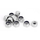 Hex Lock Nuts - M12 x 1.75mm Stainless Steel Nylon Insert Self-Locking Nuts for Fastener, 10Pcs Silver Tone