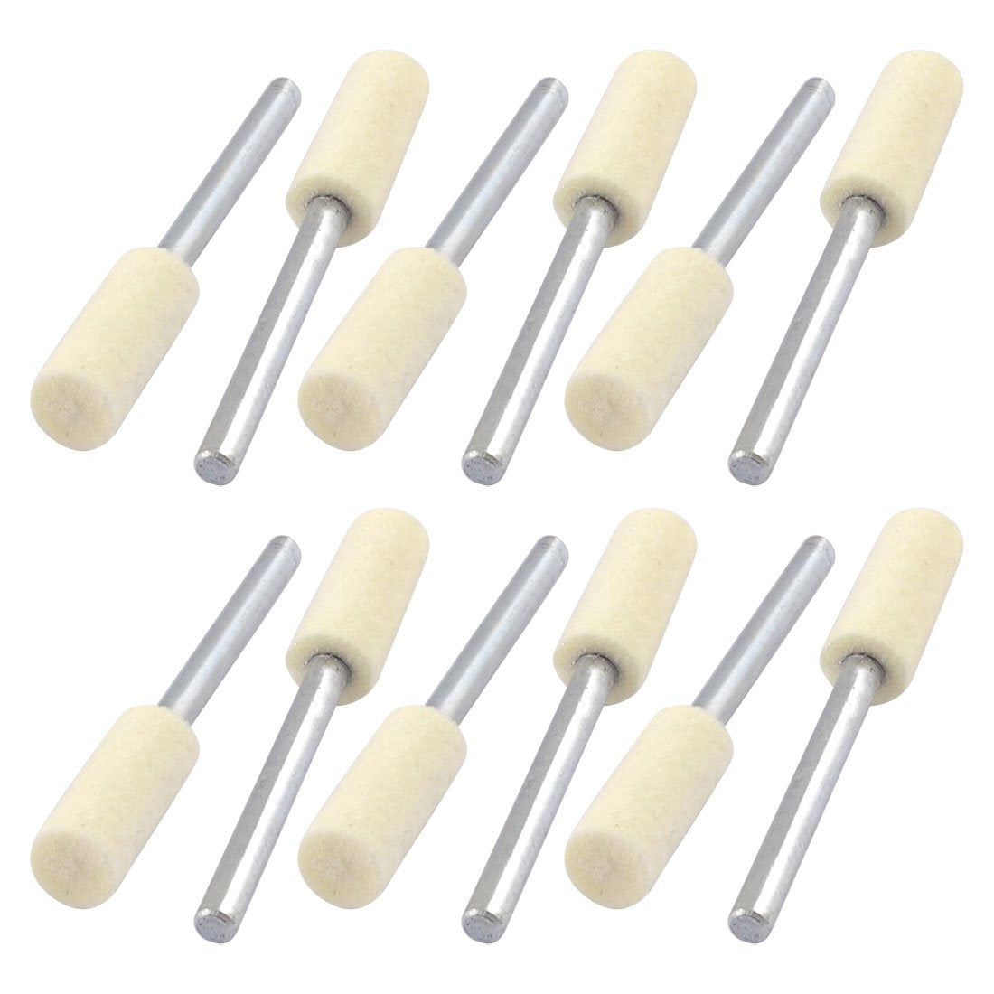 3mm Shank 6mm Diameter Cylinder Polishing Buffing Mounted Felt Bobs 12 Pcs