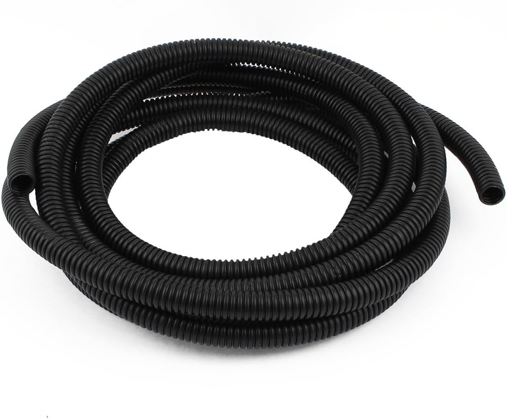 5 M 15 x 18 mm Plastic Flexible Corrugated Conduit Tube for Garden,Office Black