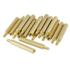 30mm Body Gold Tone Plated Brass 3mm Male-Female Thread PCB Spacer Surpport 20 Pcs