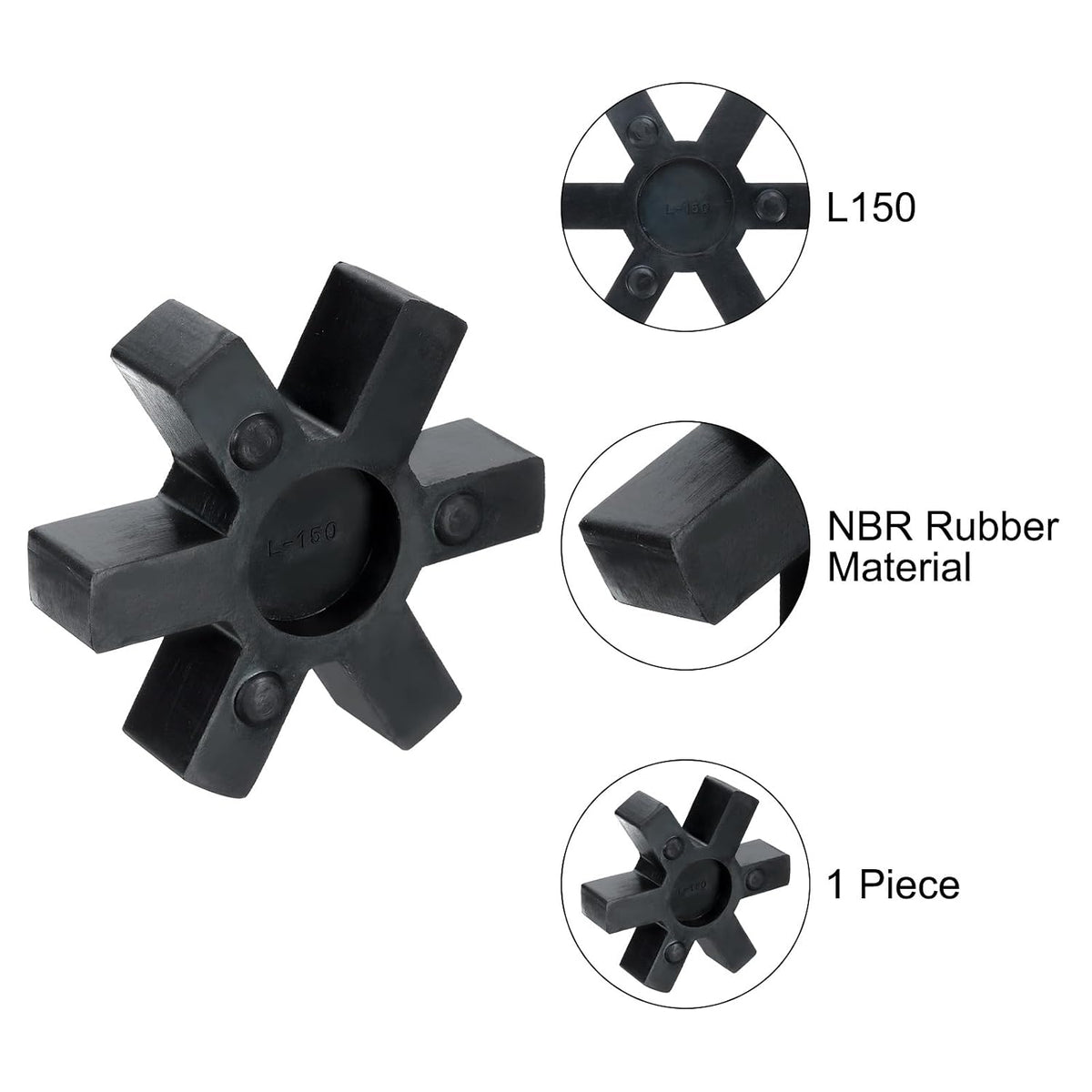 L150 puristusliitoslisäke, joustava kiinteä tyyppi NBR-rubber puristusliitoslisäkkeet L puristusliitos L-jaw puristusliitospari, musta