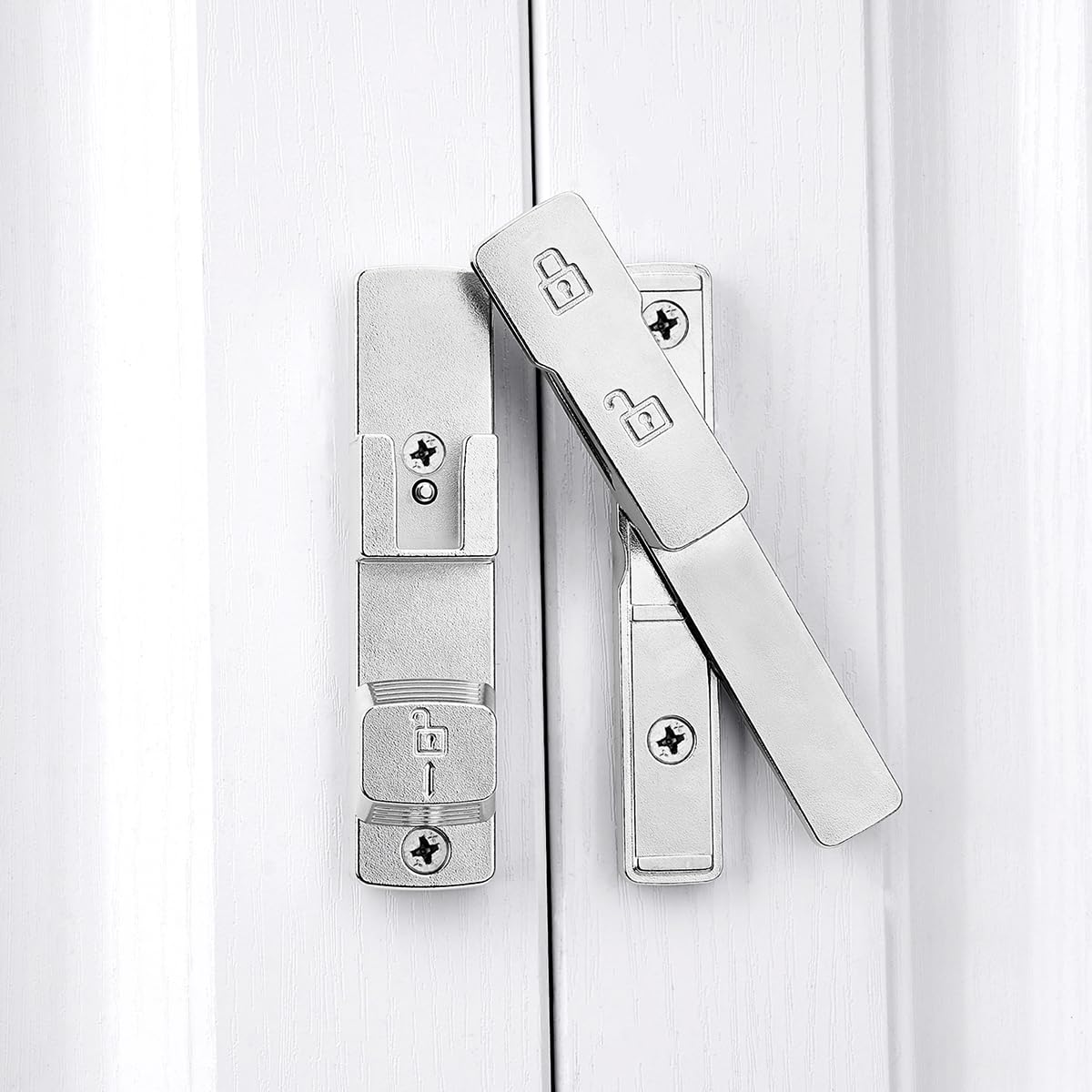 Silvery 180 Degree Barn Door Lock,Flip Gate Latches Hardware