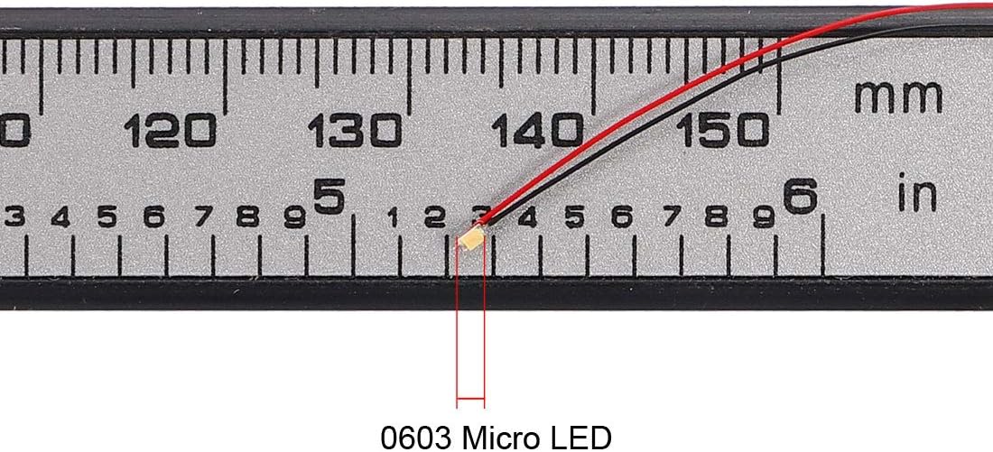 5 pezzi di diodi a emissione luminosa presegnati 0603, colore bianco caldo, montati a superficie, tensione DC2.8-3V, diodi mini.