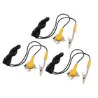 3Pcs Alligator Clip Coil Cable Anti-Static ESD Mats Grounding Point Wire Yellow Black